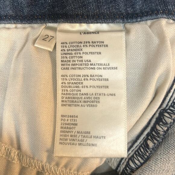 NWT L’Agence Margot High Rise Skinny Jeans - Picture 5 of 5